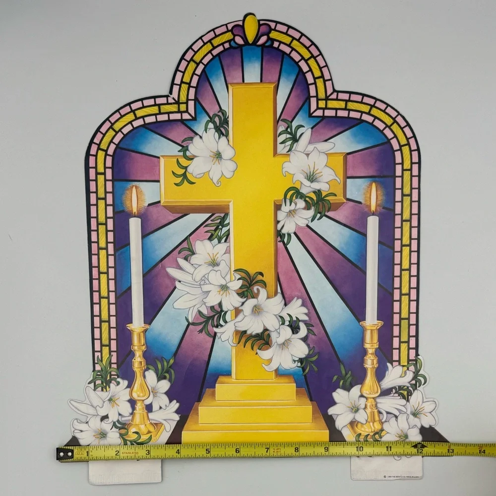VNTG 1989‎ Beistle Religious Easter Wall Decor Lot Bible Cross Dove Trumpet USA